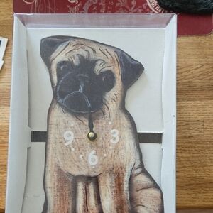Pug Dog Wall Clock - Brown